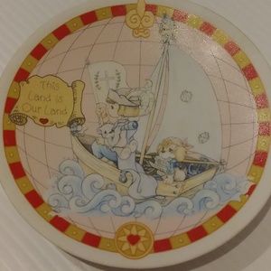 Precious Moments Small Limited Edition Plate 1992 USA Christopher Columbus